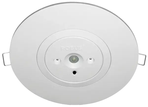 CARINA 2W Emergency Downlight 200lm DUAL TEST White w/ Open & Corridor Lenses 130mm Extension Ring