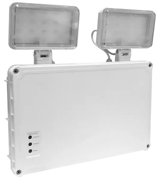 FINCH 9W LED Twin Spot IP65 White 6500K Manual Test LiFePO4 Battery c/w 1.2m Flex&Plug