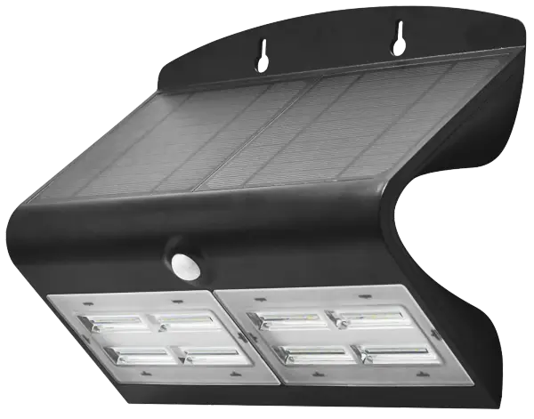 SOL 6.8W Solar LED Wall light with PIR IP65 Black 4000K