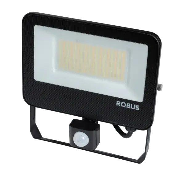 SELEST 30W Floodlight With PIR IP65 CCT3 Black c/w 1m Flex
