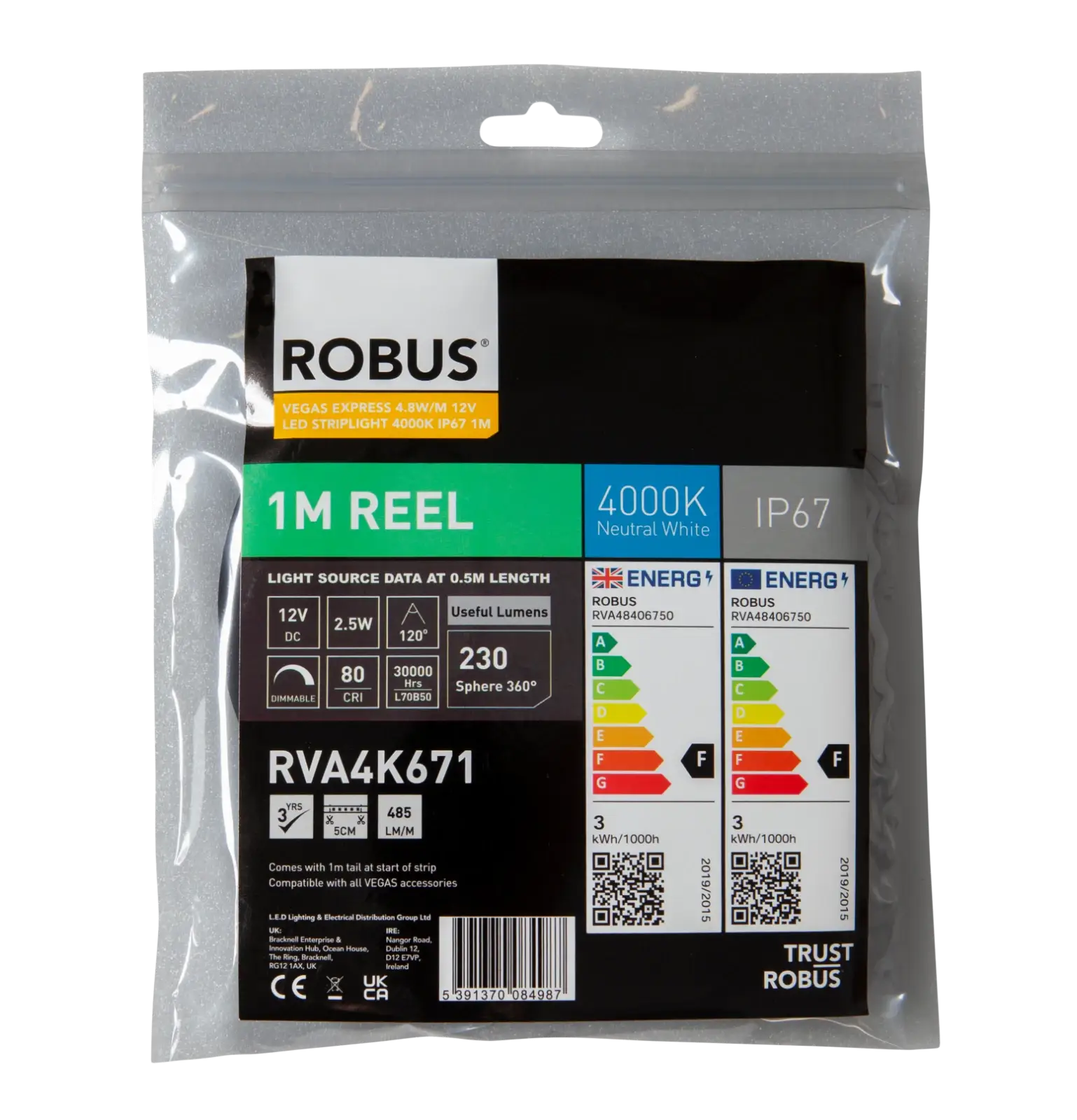 VEGAS EXPRESS 4.8W/m 12V LED Flexi-St...RVA4K671 | ROBUS