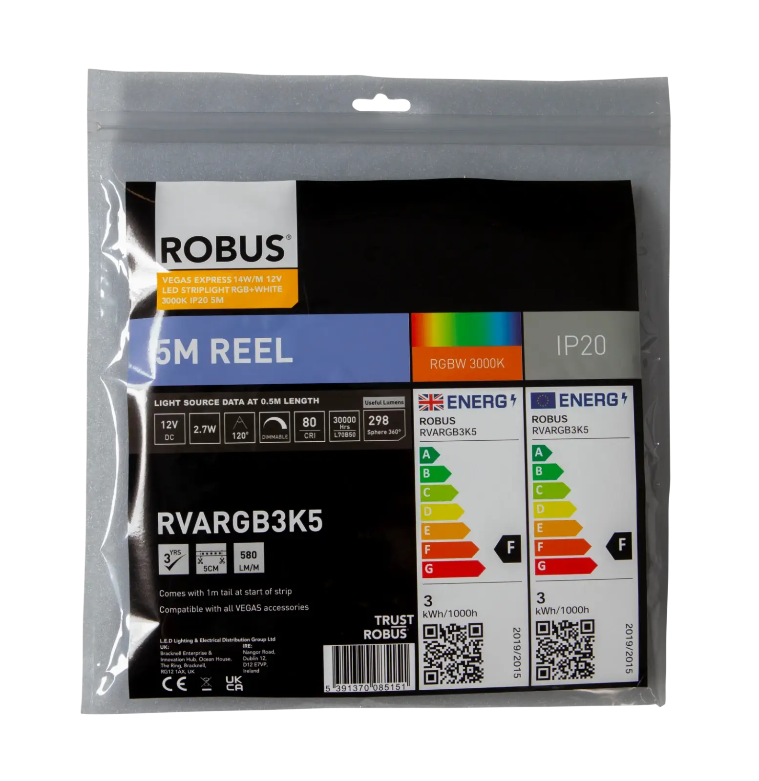 VEGAS EXPRESS 14W/m 12V LED Flexi-Str...RVARGB3K671 | ROBUS